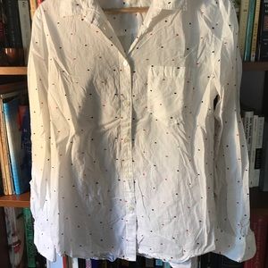 Gap white Fitted Boyfriend Button Down